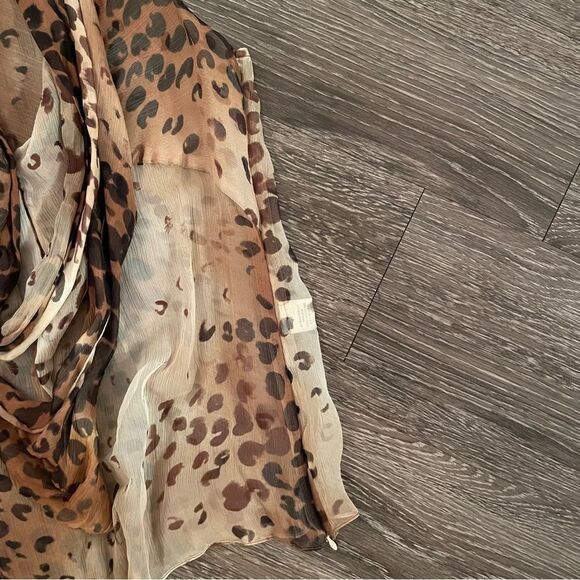 Chaiken leopard double cowl sleeveless blouse - Picture 5 of 7